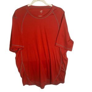 Alo Mens Red Coolfit Interlock Pieced Short Sleeve Yoga Sports Athletic Tee XXL